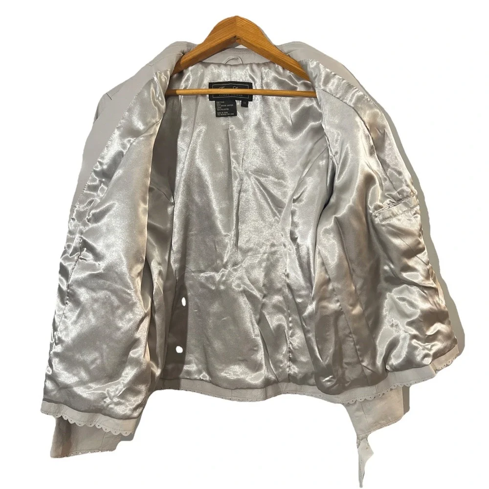NEW IVORY‎ WHITE LAMB LEATHER JACKET WOMEN WOMAN SIZE XL Terry Lewis